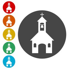 Church on white background - Illustration 