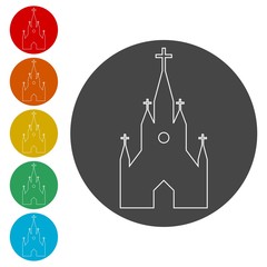 Church on white background - Illustration 