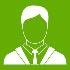 Obraz premium Man in business suit icon green