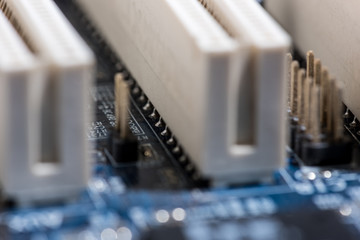 close up view of computer motherboard ports