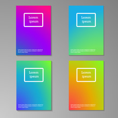 Abstract multicolored blurred brochure design templates collection. Book design, blank, print design, journal. Brochure template. Layout vector template in A5 size