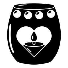 Candle passion icon, simple black style