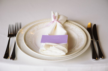 Close up of white empty plate,