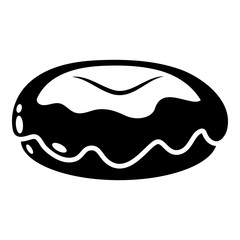 Donut icon, simple black style