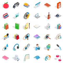 Graduate icons set, isometric style