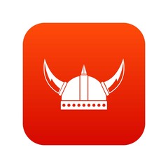 Viking helmet icon digital red
