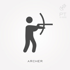 Silhouette icon archer