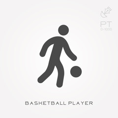 Silhouette icon basketball player