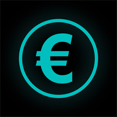 Neon Button rund - Euro