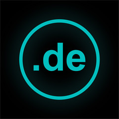 Neon Button rund - .de-Domain einfach