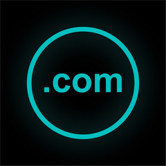 Neon Button rund - .com-Domain einfach