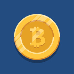 Bitcoin flat icon. Vector illustration