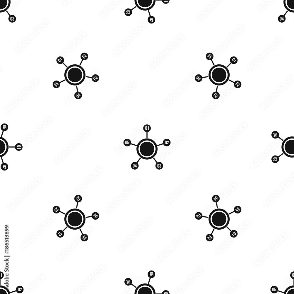 Poster circle chart with numbers pattern seamless black