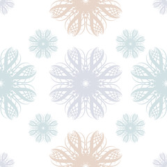 Seamless abstract floral pattern with mandala pattern