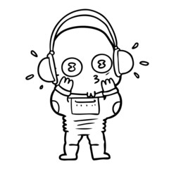 Obraz na płótnie Canvas cartoon weird bald spaceman
