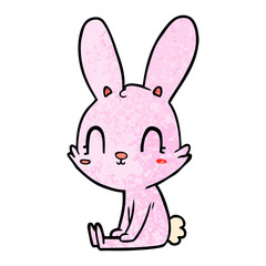 cute cartoon rabbit sitting