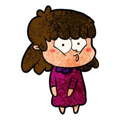 cartoon whistling girl