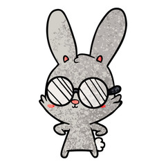 cute cartoon rabbit wearing glasses