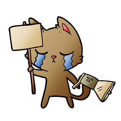 crying cartoon cat