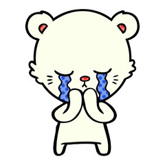 sad little polar bear cartoon