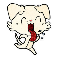 cartoon panting dog running