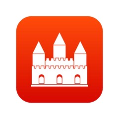 Castle tower icon digital red