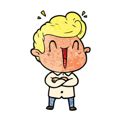cartoon excited man
