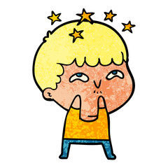 Obraz premium cartoon amazed boy