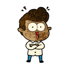 cartoon excited man