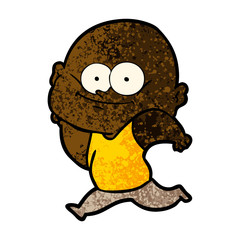 cartoon bald man staring