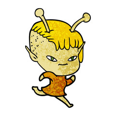 cute cartoon alien girl