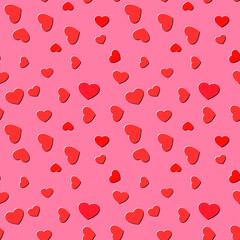 Heart seamless pattern background. Tileable love backdrop