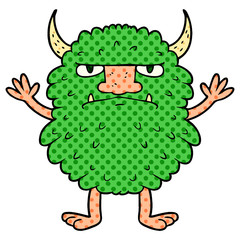 cartoon grumpy monster