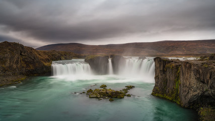 Waterfall of the Gods also known as Godafoss in Iceland 