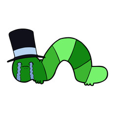 cartoon caterpillar obsessing over his regrets