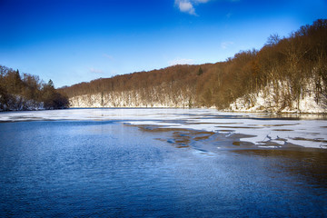 Plitvice lakes - national park in Croatia, winter edition