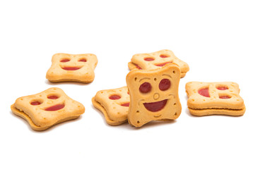 smiley cookie isolated