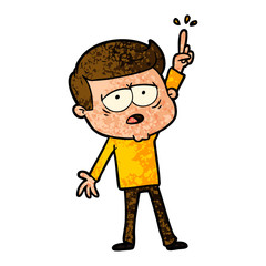 cartoon tired man pointing