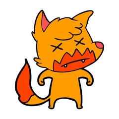 dead fox cartoon character