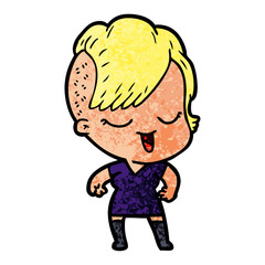 happy cartoon girl