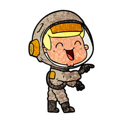 Obraz premium happy cartoon astronaut