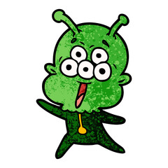 happy cartoon alien