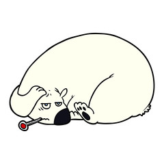 ill polar bear cartoon