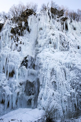 Fototapeta na wymiar Plitvice lakes - national park in Croatia, winter edition