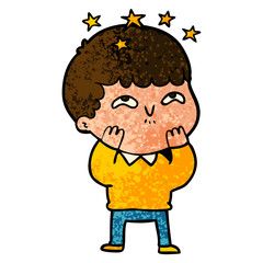 cartoon amazed boy
