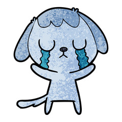 cute cartoon dog crying