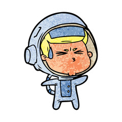 cartoon stressed astronaut