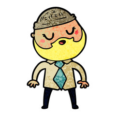 cute cartoon man with beard