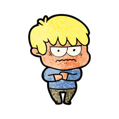 annoyed cartoon boy