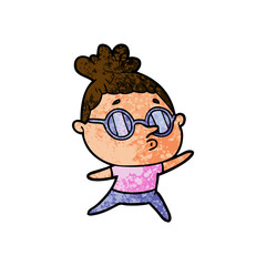 cartoon woman wearing glasses